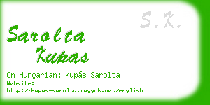 sarolta kupas business card